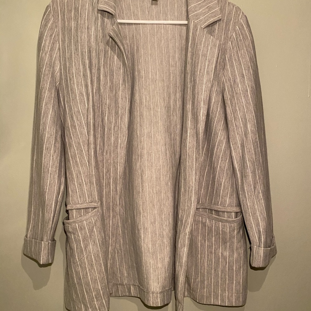 H&M Divided Grey and White Striped Blazer